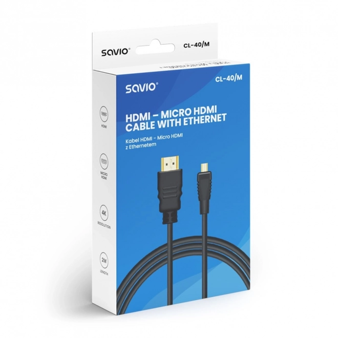 HDMI-kabel (M) - micro HDMI (M) met Ethernet, 2 m, CL-40/M