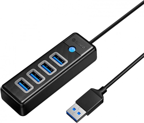 Orico USB-hub 4× USB 3.0, 5 Gbps, kabel 0,15 m, zwart