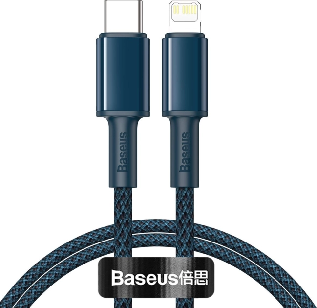 Baseus datakabel voor snel opladen USB‑C naar Lightning 20W, 1 m, blauw