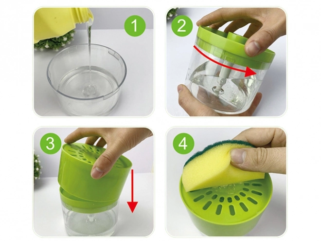 Vloeibare zeepdispenser met spons