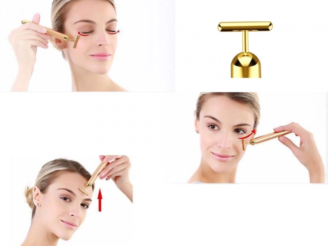 Gouden vibrerende gezichtsmassagetool