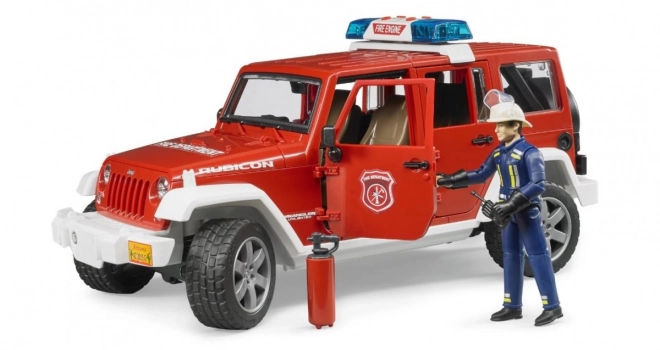 Bruder Rode Brandweer JEEP WRANGLER met figuur en accessoires