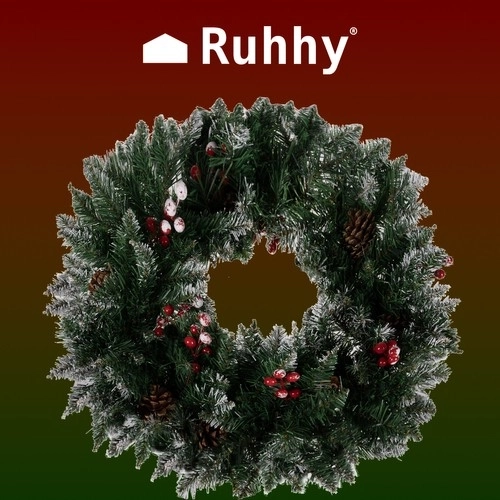 Ruhhy besneeuwde kerstguirlande 22302