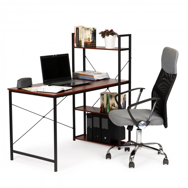 Houten computertafel met loftplanken