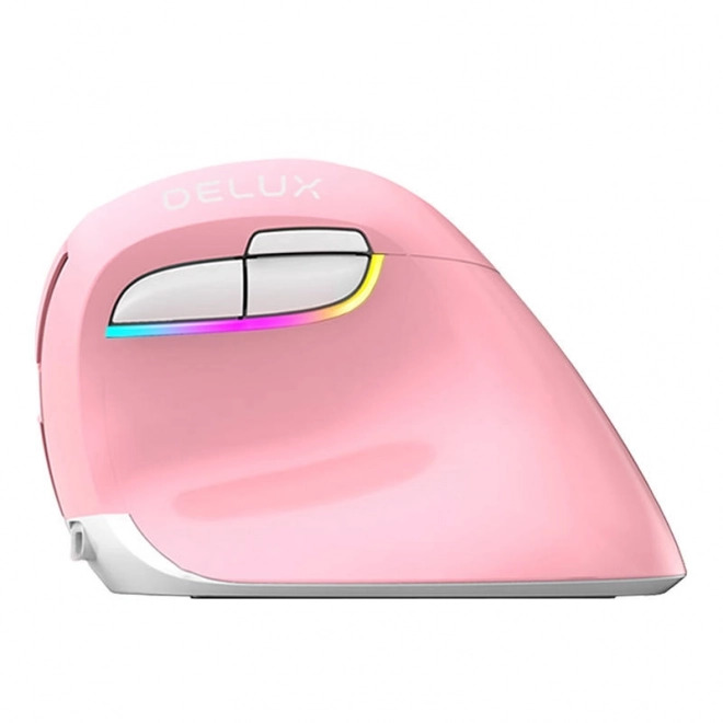 Draadloze verticale muis Delux M618 Mini roze