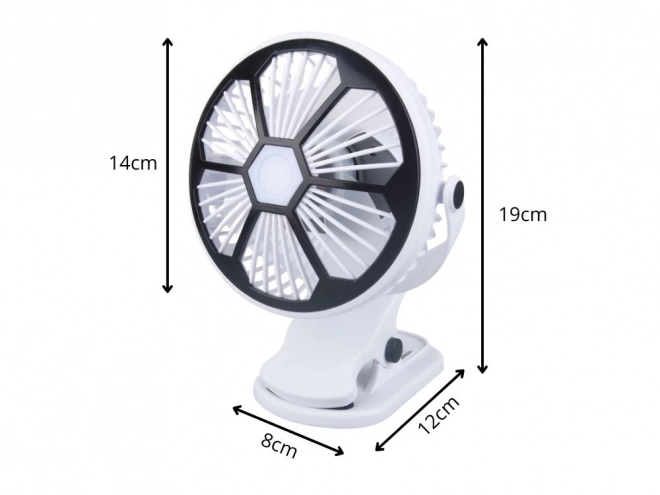 Tafelventilator met LED-licht en clip