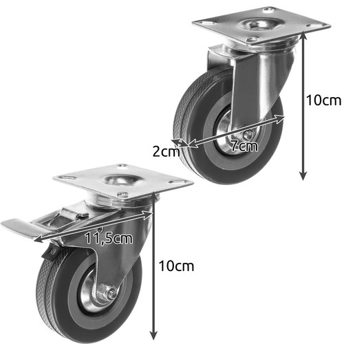 Draaibare wieltjes - set van 4 st. Malatec 22537