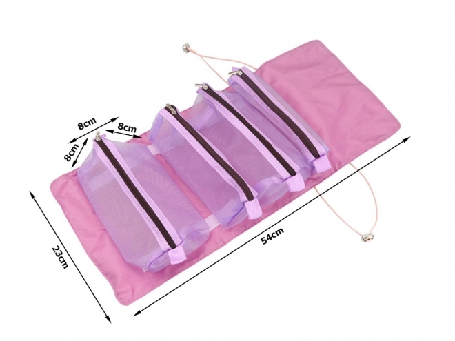 Reisorganizer voor cosmetica met ritssluiting 4 in 1