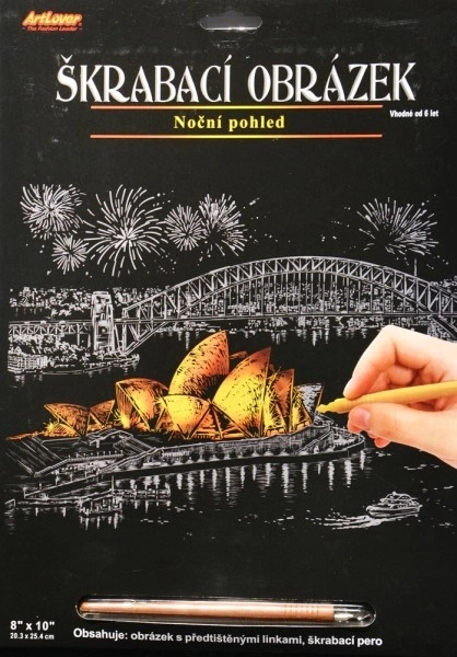 ARTLOVER gouden kraskaart – nachtelijk uitzicht op het Sydney Opera House
