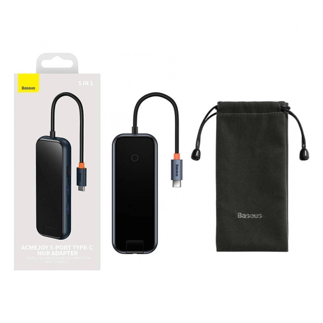 Baseus AcmeJoy 5v1 USB-C Hub met 2x USB 3.0, USB 2.0, USB-C PD en RJ45