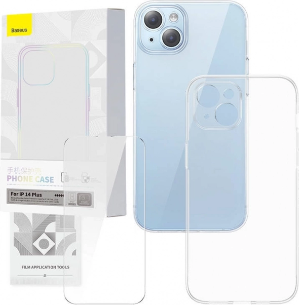Transparante hoes en gehard glas BASEUS Corning voor iPhone 14 Plus