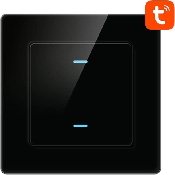 Slimme touch lichtschakelaar Wi‑Fi AVATTO, 2-knops, TUYA, zwart