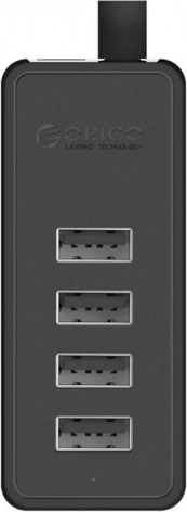Orico USB‑hub met 4 USB 2.0‑poorten (zwart)