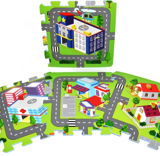 Schuimpuzzel met stadsontwerp 9 stuks