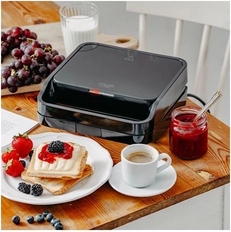 Adler Europe multifunctionele tosti-ijzer 2-in-1 zwart