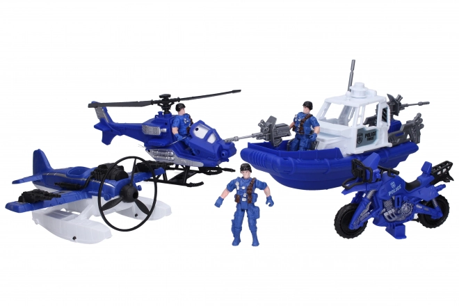 Politieset met figuurtjes boot 33 cm