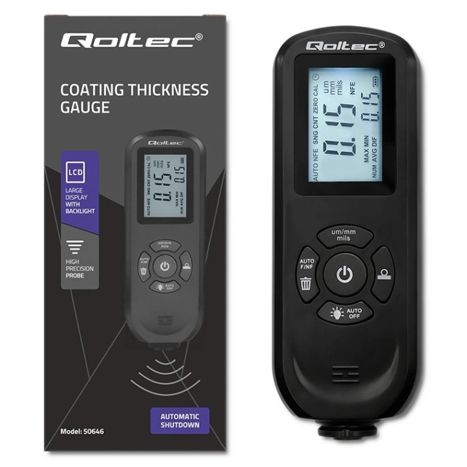 Digitale verflaagdiktemeter met zijverlichte LCD-display