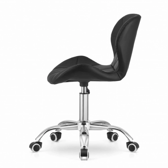 Draaibare bureaustoel met brede rugleuning, ecoleer, zwart