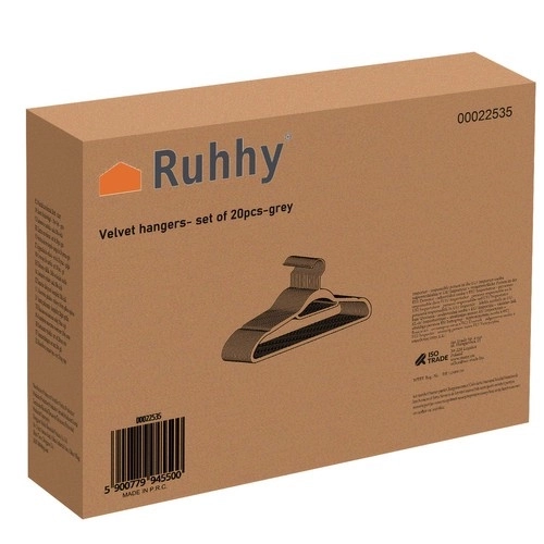 Kledinghanger 20 stuks - zwart Ruhhy 22536