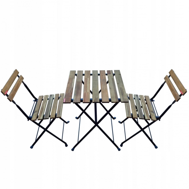 Tuinmeubelen van acaciahout - tafel en 2 stoelen