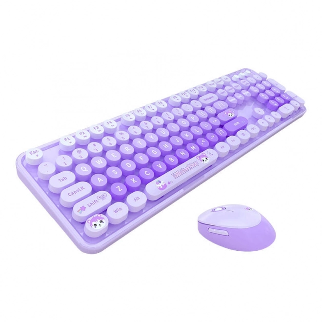 Draadloze set toetsenbord en muis MOFII Candy – Fialová