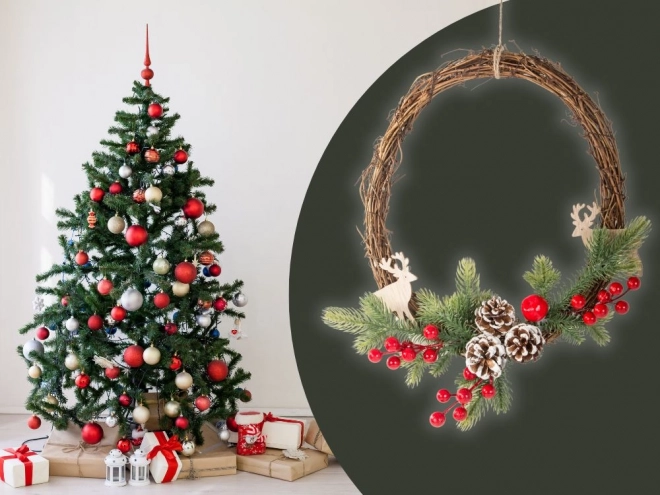 Kerstdecoratieve guirlande met versieringen