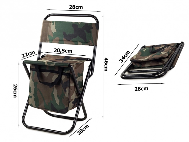 Opvouwbare vis- en wandelstoel tas camo
