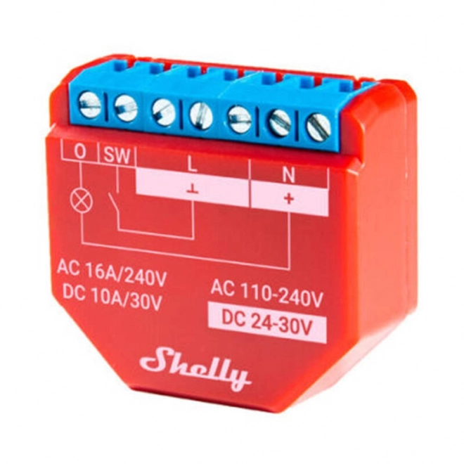 Wi-Fi Slimme Relay Shelly Plus 1PM, 1 kanaal 16A, met vermogensmeting