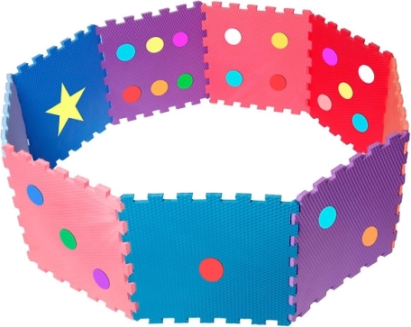 Kleurrijke schuimpuzzel met stippen voor het leren tellen - 16 stuks