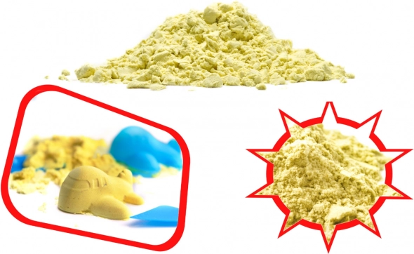 Magisch kinetisch zand voor kinderen 1 kg – geel
