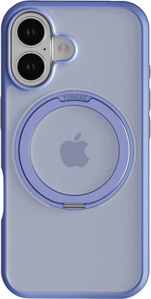 TORRAS Ostand Pro-hoesje voor iPhone 16, blauw, met MagSafe en draaibare ring