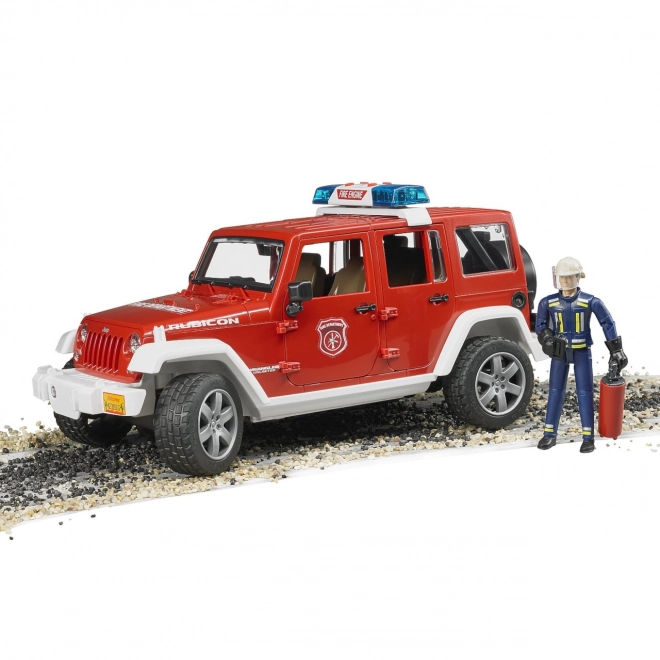 Bruder Rode Brandweer JEEP WRANGLER met figuur en accessoires