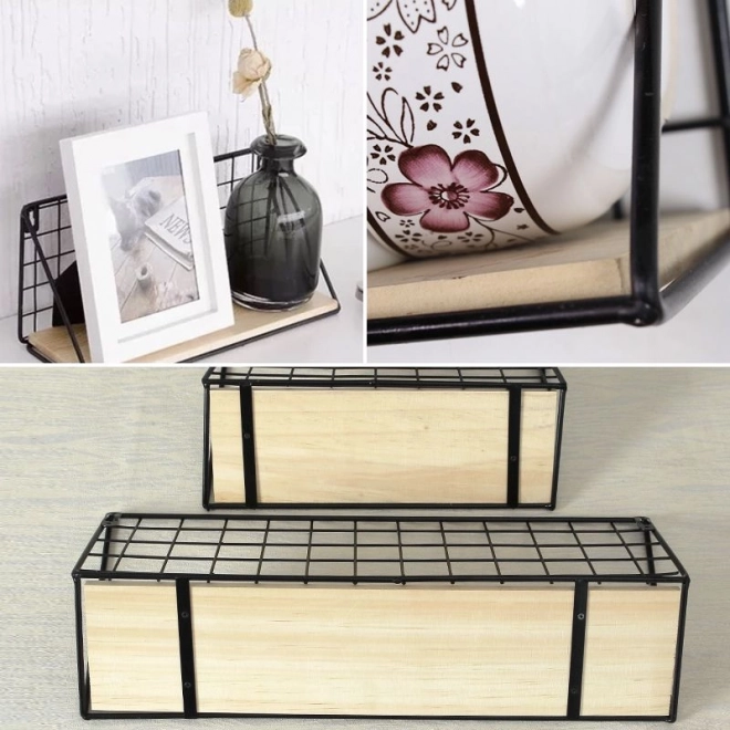 Muurplank LOFT stijl 29,5 cm- zwart