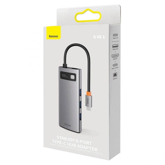 Baseus StarJoy 6-in-1 USB-C hub met meerdere poorten