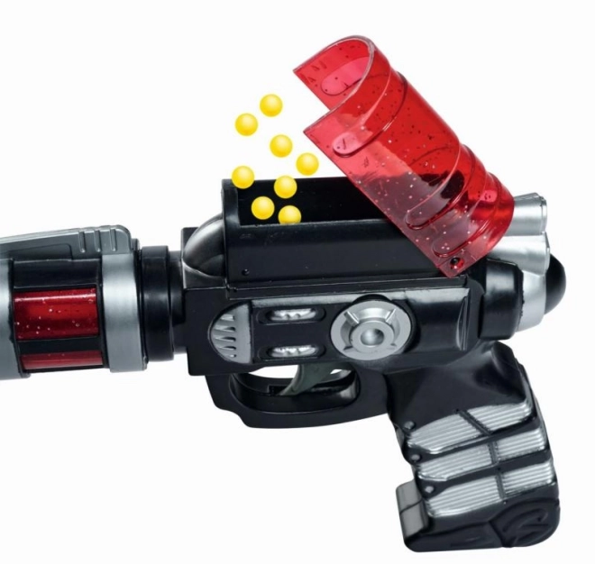 Ruimte knikker pistool met munitie 18cm, 2 soorten