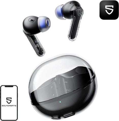 Draadloze oordopjes Soundpeats Clear zwart