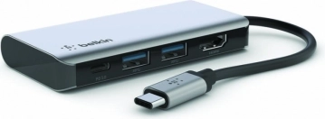 USB‑C 4-in-1 multiportadapter met 4K HDMI en 100 W voeding