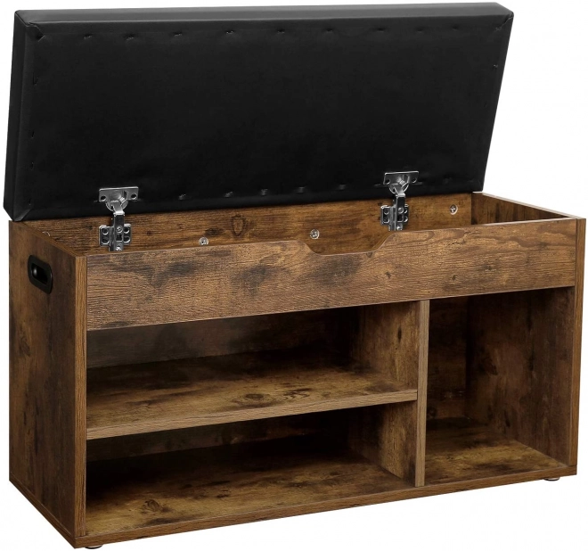 Houten schoenenbank in loftstijl