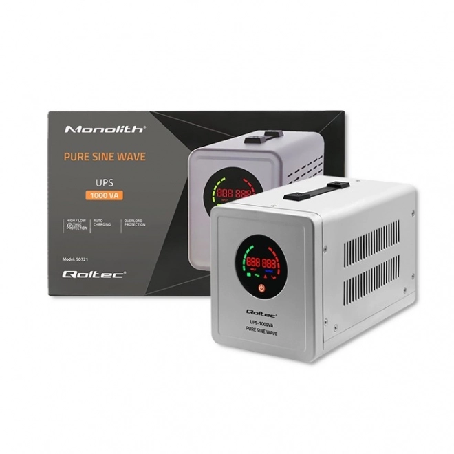 Noodstroomvoorziening Qoltec Pure Sine Wave UPS 1000VA