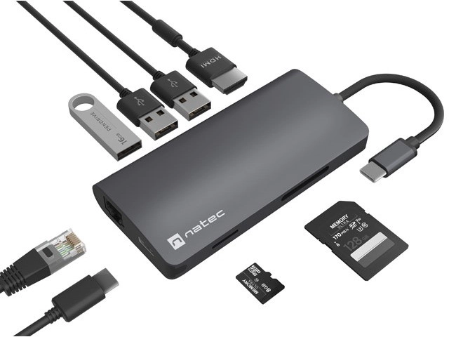 Multiportrale adapter USB-C Natec Fowler 2 V2