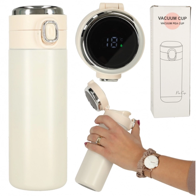 Thermosmok met tuit LED 420 ml beige