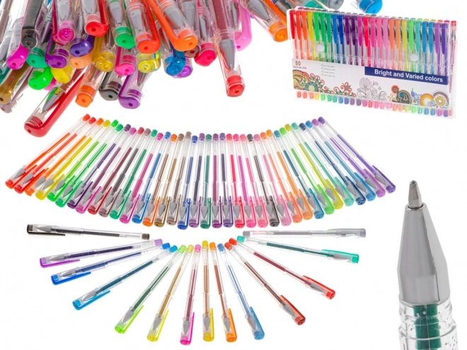 Kleurrijke glitter gelpennen - 50 stuks