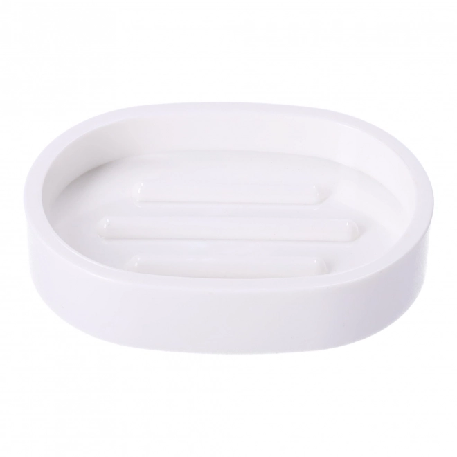Set van 5 badkameraccessoires BERRETTI, wit + hout