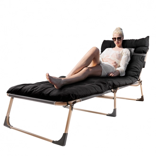 Opvouwbaar campingbed 193 cm zwart