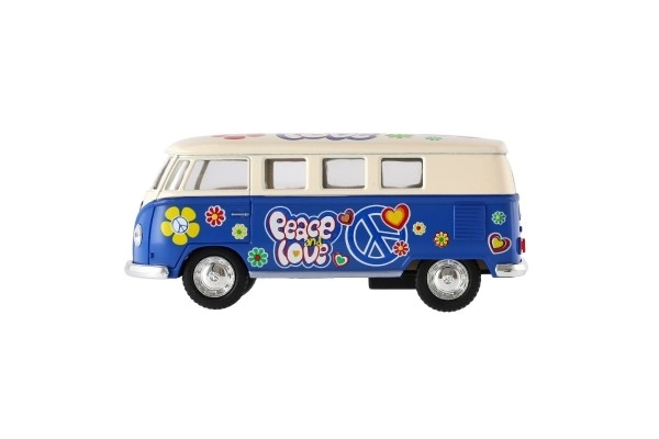 Bus Kinsmart VW Klassiek metaal/plastic 13 cm met terugtrek