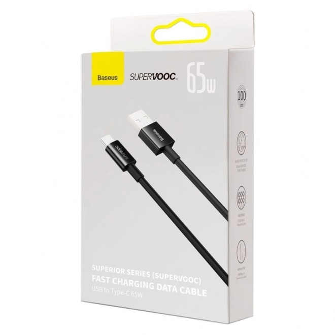 Kabel Baseus Superior Series USB-C 65W, 1 m zwart