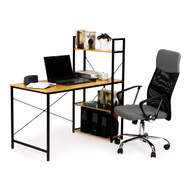Houten computertafel met loft planken