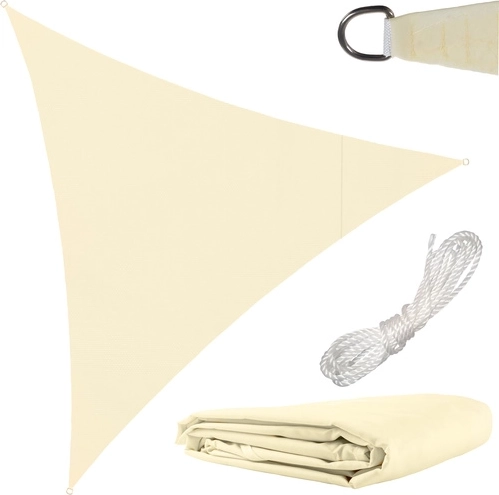 Zonnescherm driehoek 3 × 3 × 3 m beige