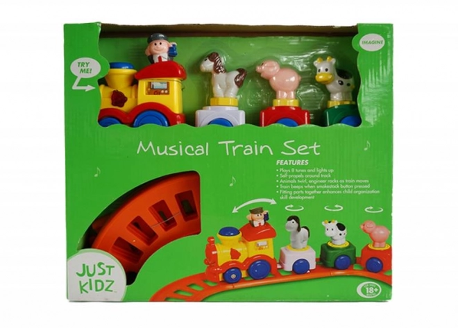 Kindertreintje met melodie en bewegende figuren