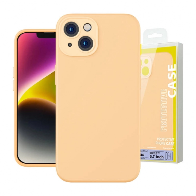 Baseus Vloeibare Silica Gel hoesje voor iPhone 14 geel met gehard glas en reinigingsset – 14 Plus